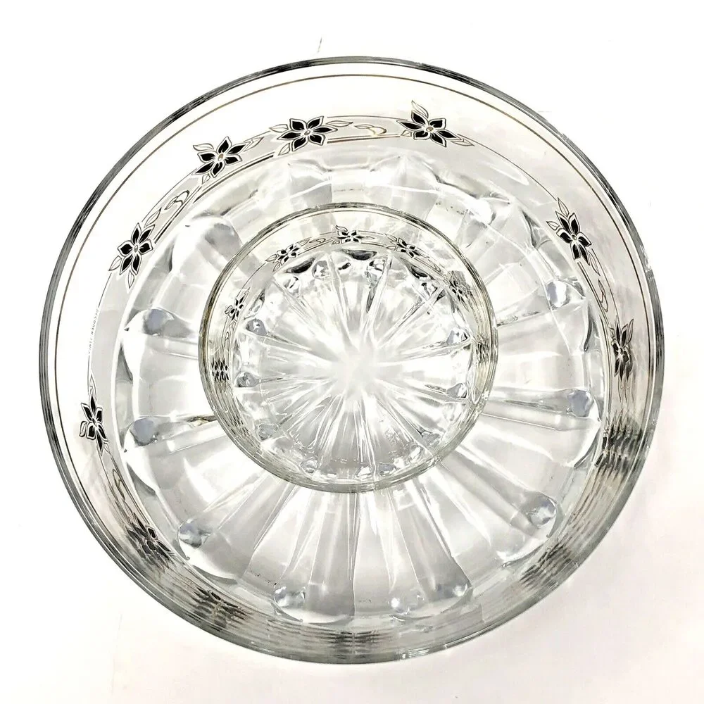 MCM Decover Italy Glass Chip & Dip Elegant Snack Bowl Set VTG Mod 60s